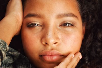 Close-up portrait of woman