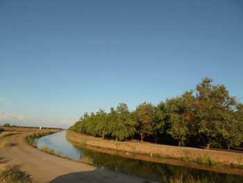 Scenic view of calm sea against clear sky