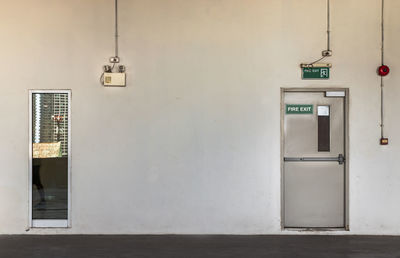 Closed door of building