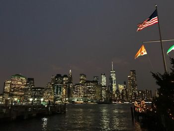 Illuminated city at night