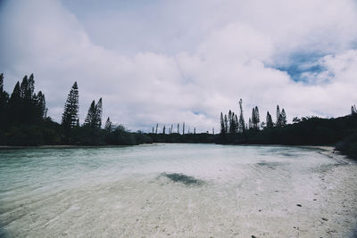 Scenic view of land against sky