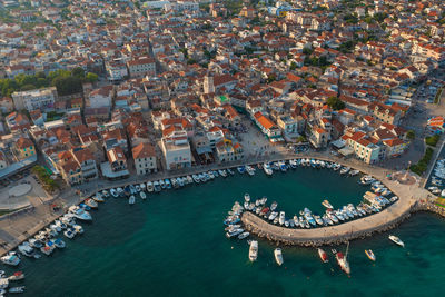 Aerial view of vodice town in croatia