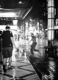 Woman walking in city