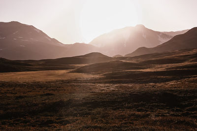 Scenic view of mountains against sky