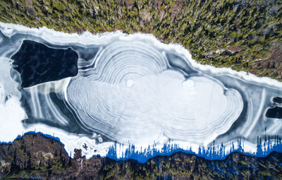 High angle view of rocks on land