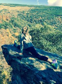 Woman standing on the ground