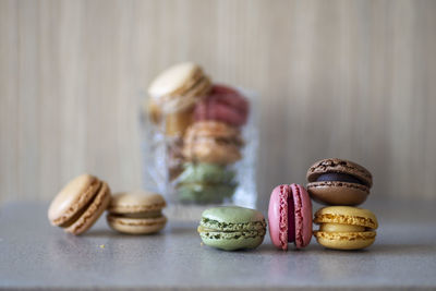 Close-up of cupcakes on table