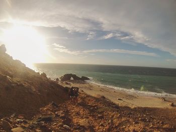 Scenic view of sea during sunset