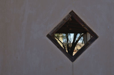 Low angle view of window in building