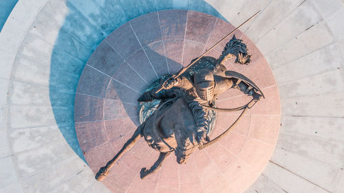 High angle view of a sculpture