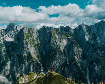 View of rocky mountains against sky