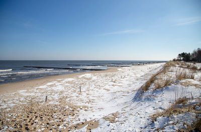 Scenic view of beach against sky