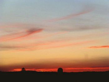 Silhouette of landscape at sunset