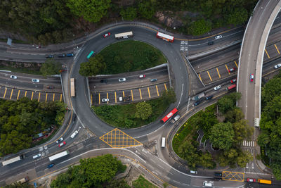 High angle view of bridge in city