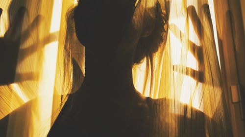 Close-up of woman in sunlight