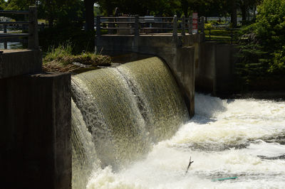 Scenic view of waterfall in park