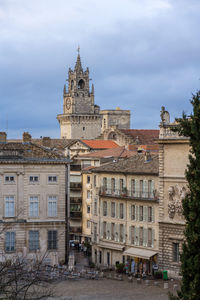 Buildings against sky in city