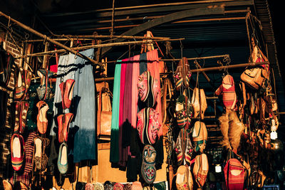 Low angle view of lanterns hanging in market