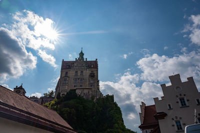 Low angle view of buildings against sky