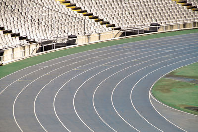 High angle view of empty stadium