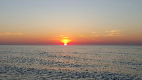 Scenic view of sea at sunset