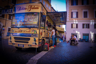 People on street at night