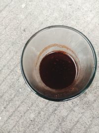 High angle view of coffee on table