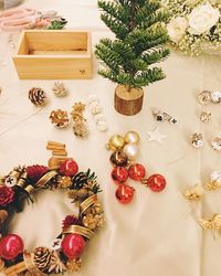 Colorful objects on table