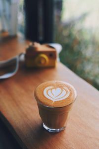 Close-up of coffee on table