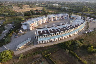 Aerial photographic documentation of the carnival citadel viaregiio italy