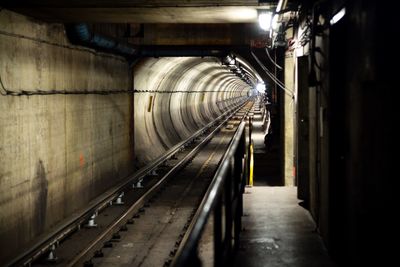 View of underground railroad track