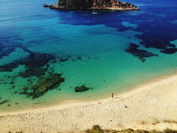 High angle view of calm sea