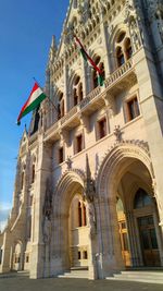 Low angle view of flags
