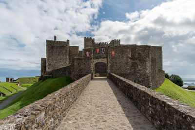 View of fort against cloudy sky