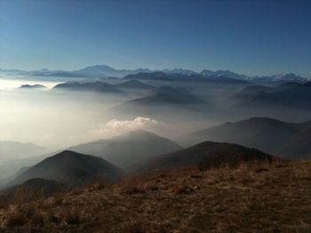 Scenic view of mountains against sky