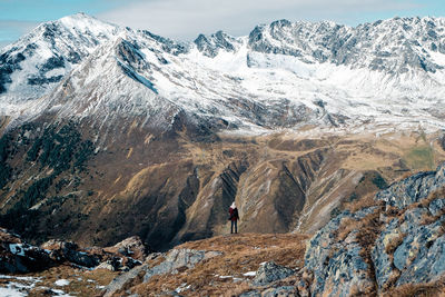 Scenic view of snowcapped mountains