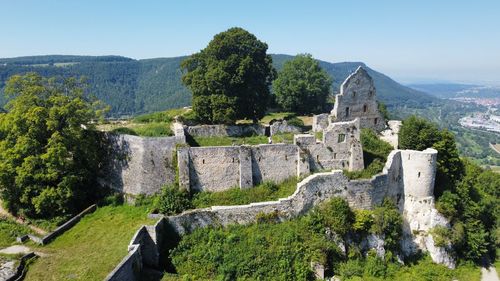 Panoramic view of landscape against clear sky