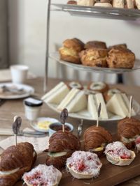 High angle view of food on table