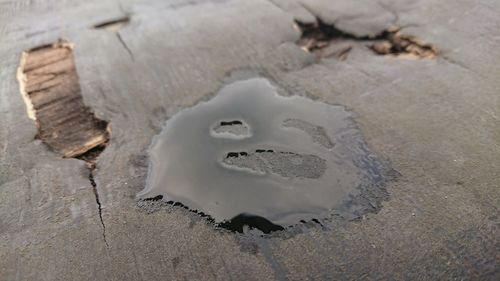 High angle view of sand