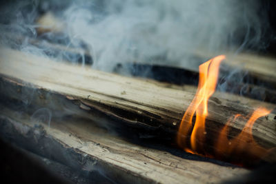 Close-up of bonfire