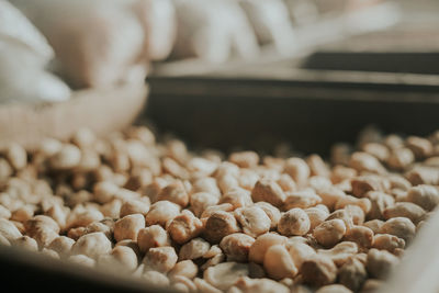 Close-up of coffee beans in container