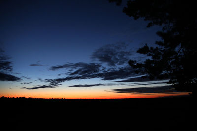 Scenic view of silhouette landscape against sky at sunset