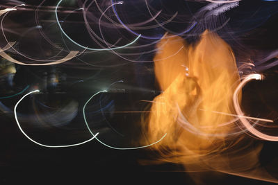 Close-up of smoke against black background