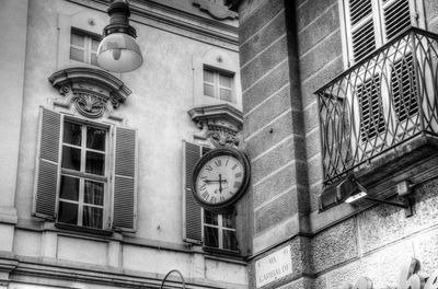 Low angle view of clock