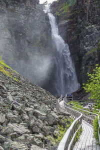 Scenic view of waterfall