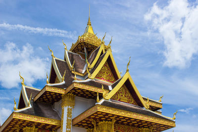 Low angle view of traditional building against sky