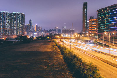 Illuminated cityscape at night