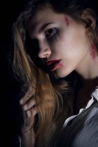 Close-up portrait of a beautiful young woman