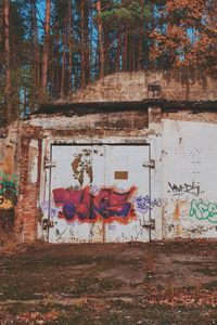 Graffiti on wall in city