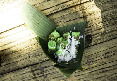 Klepon is a traditional indonesian food that is round in shape and served when it's still hot